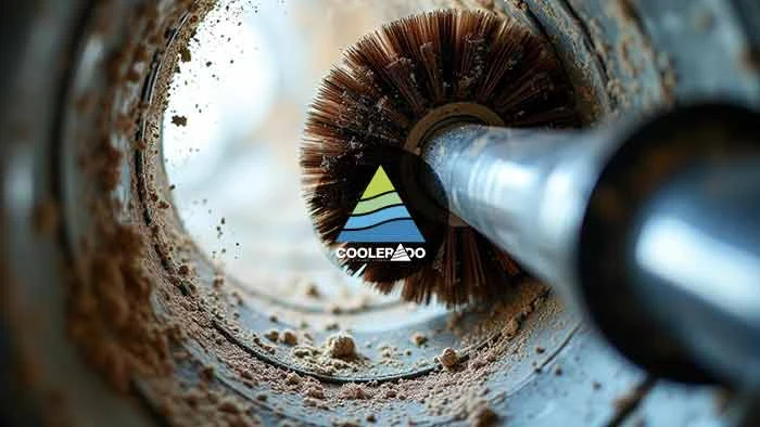 A brush inside a dryer vent