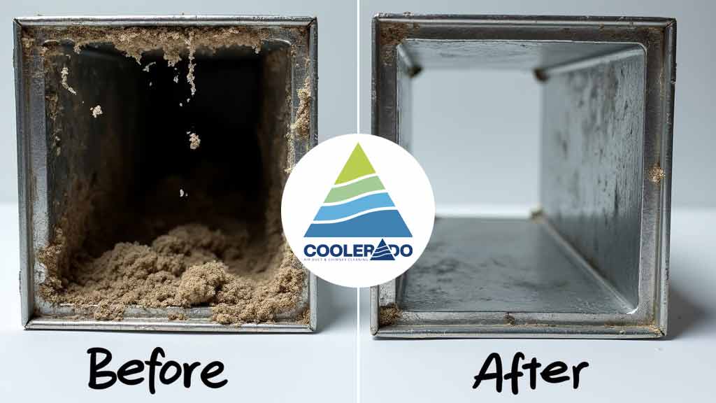 before and after air duct cleaning in Littleton, CO